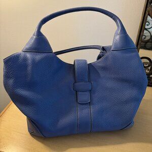 Blue Pebble leather Ann Taylor shoulder bag, purse tote.  Trendy and Stylish bag